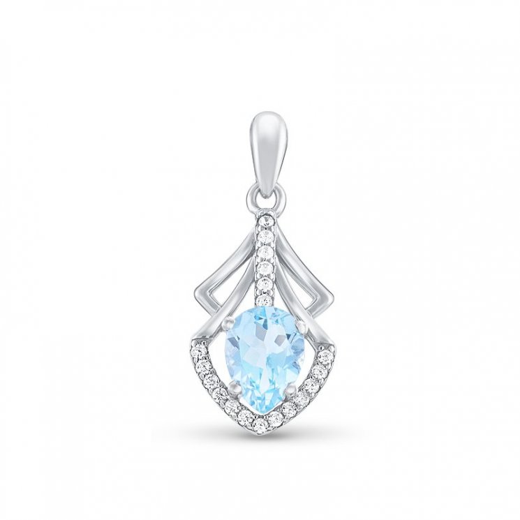 Подвеска Серебряные крылья (Арт.23knys1903-155_topaz_kubcirkonii)