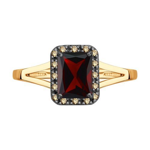 Кольцо золотое пробы 585 с гранатом (Арт.71-00417)