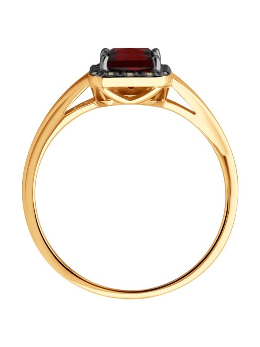 Кольцо золотое пробы 585 с гранатом (Арт.71-00417)