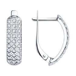 Серьги из серебра с фианитами (Арт.94020058)