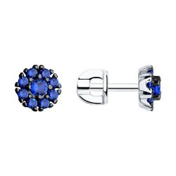 Серьги-пусеты из серебра с фианитами (Арт.94021907)