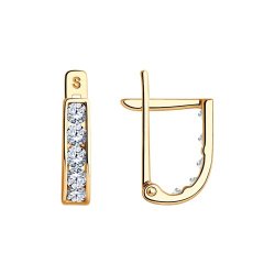Серьги из золота с фианитами (Арт.021499)