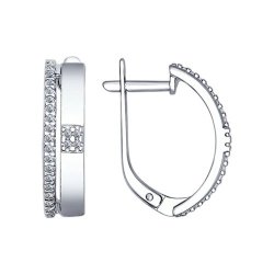 Серьги из серебра с фианитами (Арт.94022368)