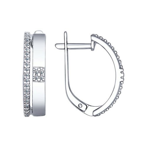 Серьги из серебра с фианитами (Арт.94022368)