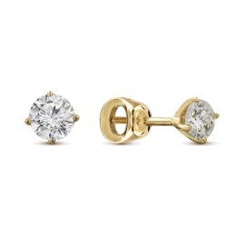 Серьги из золота с бриллиантом Русские Самоцветы (Арт.59050)