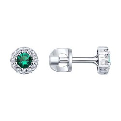 Серьги из серебра с фианитами (Арт.94024763)