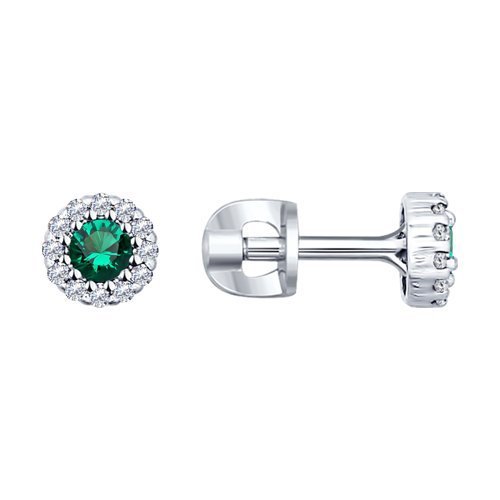 Серьги из серебра с фианитами (Арт.94024763)