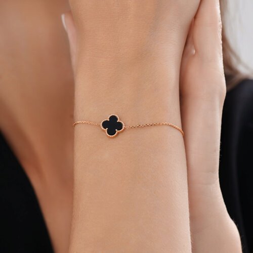 Браслет золотой пробы 585 с ониксом (Арт.750587)