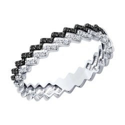 Кольцо из белого золота с бриллиантами (Арт.7010141-3)