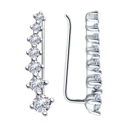 Серьги из серебра с фианитами (Арт.94025939)