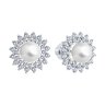 Серьги из серебра с жемчугом и фианитами (Арт.94026065)