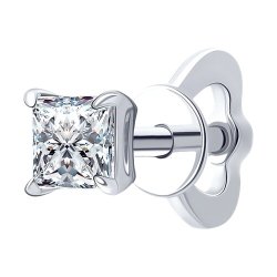 Серьга из белого золота с бриллиантом выращенным (Арт.9170008-3-5)