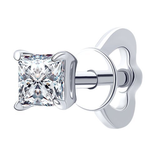 Серьга из белого золота с бриллиантом выращенным (Арт.9170008-3-5)