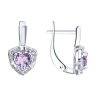 Серьги из серебра с аметистами и фианитами (Арт.92025336)