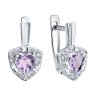 Серьги из серебра с аметистами и фианитами (Арт.92025336)