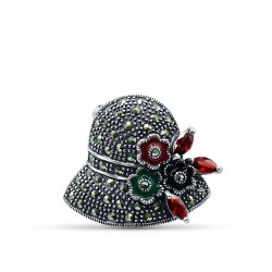 Брошь Серебряные крылья (Арт.08392617d_kubcirkonii_jemal_markazit)