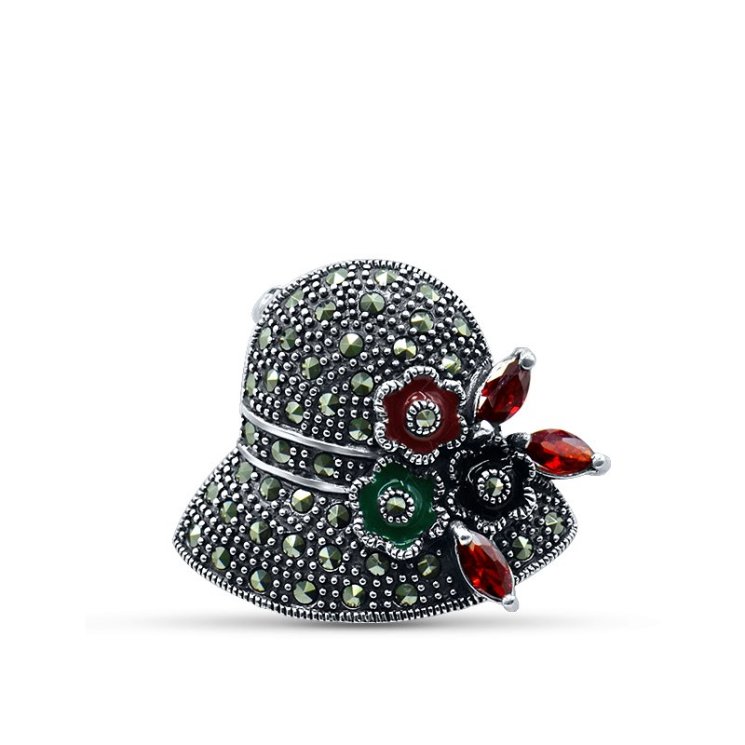 Брошь Серебряные крылья (Арт.08392617d_kubcirkonii_jemal_markazit)