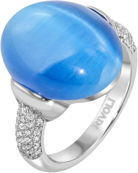 Кольцо из серебра с кошачим глазом и куб. цирконием (Арт.for-2-h-18-s)