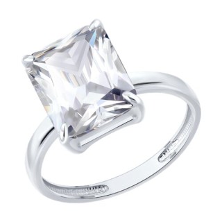 Кольцо из серебра с фианитом «Сияние граней» Соколов (арт.94-110-00082-1)