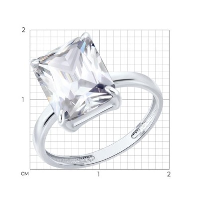 Кольцо из серебра с фианитом «Сияние граней» Соколов (арт.94-110-00082-1)