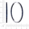 Серьги из белого золота с бриллиантом и сапфиром (Арт.e1430614wb001_sr_sa_wg)
