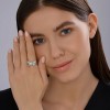 Кольцо из серебра с фианитами и эмалью «Мятная стрекоза» Соколов (арт.02244)