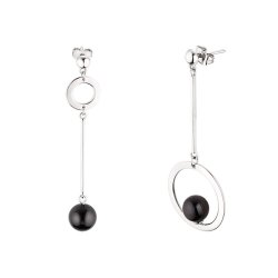Серьги из серебра с керамикой (Арт.tc-e01486-b-w-x-x-x)
