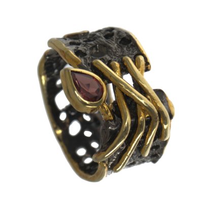 Кольцо серебряное с гранатом «Алый Мираж» Beavers (арт.BS_1083G_OX)