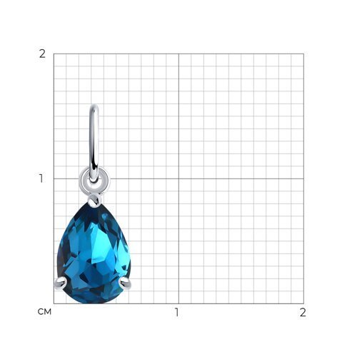 Подвеска из серебра с кристаллом «Морская капля» Соколов (арт.94-130-00220-3)