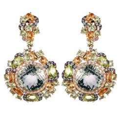 Серьги из золота с бриллиантом и празиолитом (Арт.er-32577_sr_gsa_ct_ga_pd_yg)