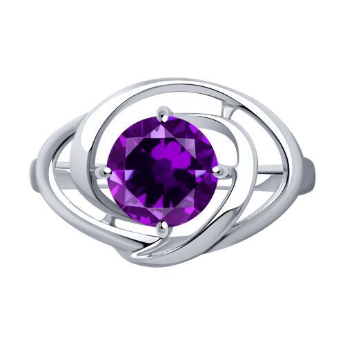 Кольцо из серебра с ситаллом «Фиалковый Вихрь» SOKOLOV (арт.92012162)