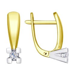Серьги из комбинированного золота с бриллиантами (Арт.1021170-2)