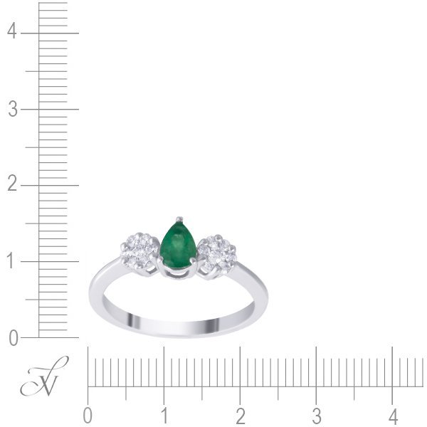 Кольцо из белого золота с бриллиантом и изумрудом (Арт.mr89654-wd-em_ko_em_wg)