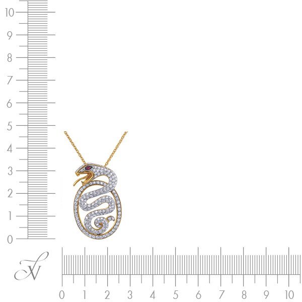 Цепь из золота с бриллиантом и рубином (Арт.ns31838a014yb001_ru_yg)