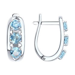 Серьги из серебра с топазами (Арт.92022569)