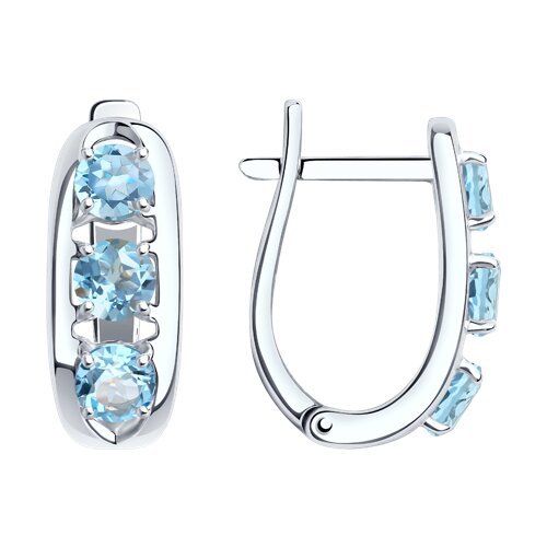 Серьги из серебра с топазами (Арт.92022569)