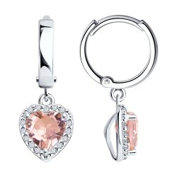 Серьги из серебра с ситаллами и фианитами (Арт.92022933)