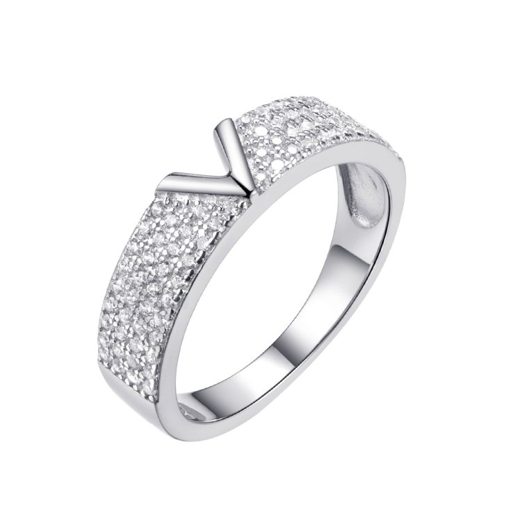 Кольцо из серебра с фианитом (Арт.sl-r01801-x-w-x-x-w)