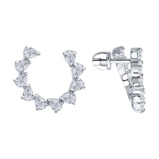 Серьги из серебра с фианитами «Созвездие Сердец» Соколов (арт.9402)