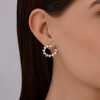 Серьги из серебра с фианитами «Созвездие Сердец» Соколов (арт.9402)