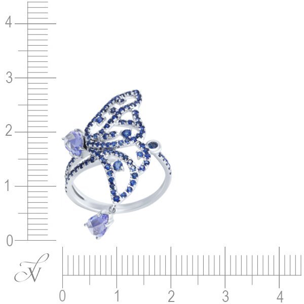 Кольцо из белого золота с сапфиром и танзанитом (Арт.r14018s-tzn_ko_sa_ta_wg)