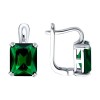 Серьги из серебра с фианитами «Изумрудный Блеск» Соколов (арт.9402)