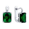 Серьги из серебра с фианитами «Изумрудный Блеск» Соколов (арт.9402)
