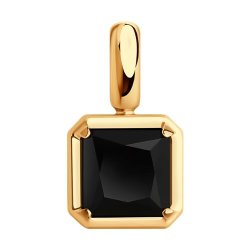 Подвеска из золочёного серебра с ониксом (Арт.93-330-01915-2)