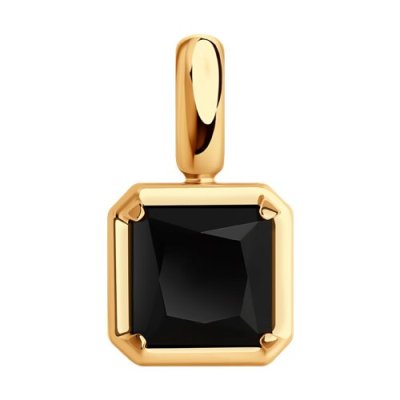Подвеска из золочёного серебра с ониксом (Арт.93-330-01915-2)