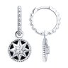 Серьги из серебра с фианитами и эмалью (Арт.94027312)