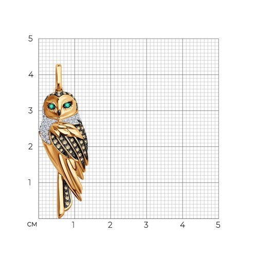 Подвеска из золота с бриллиантами и изумрудами (Арт.3030194)