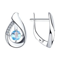 Серьги из серебра с топазами и фианитами (Арт.94-320-00695-1)
