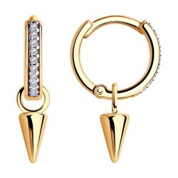 Серьги из золочёного серебра с фианитами (Арт.93022244)