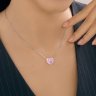 Колье из серебра с фианитом и эмалью (Арт.94071251)